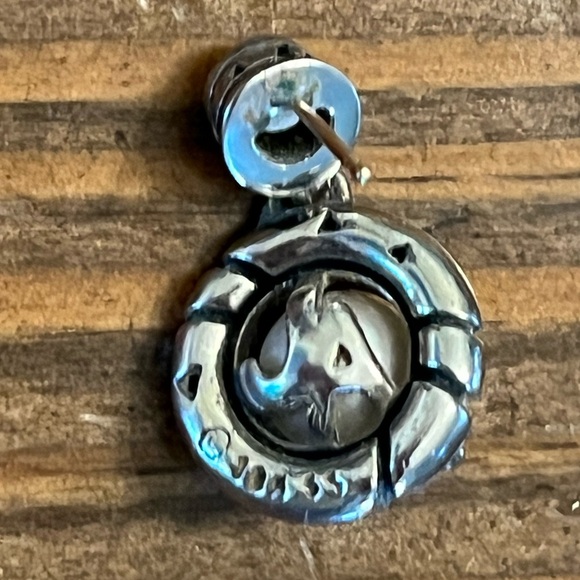 James Avery Silver Gold Pearl Earrings Retired - Picture 4 of 5